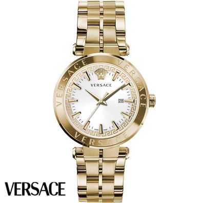 Versace VE2G00521 Aion Indiglo weiss gold Edelstahl Armband Uhr Herren NEU