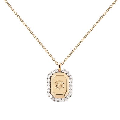 PDPaola Schmuck Damen-Halskette Sternzeichen Krebs Silber vergoldet CO01-571-U