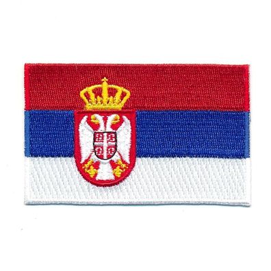 30 x 20 mm Republik Serbien Belgrad Flagge Patch Aufnäher Aufbügler 1231 Mini