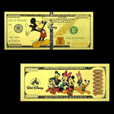Zeichentrick Mickey Maus Goldfolie Banknote (CM465)