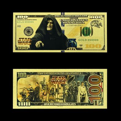 Sammelschein Goldfolie Banknote Darth Sidious Bösewicht (CM478)