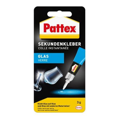 Pattex Sekundenkleber Glas 3g Kraftkleber flüssig transparent spülmaschinenfest