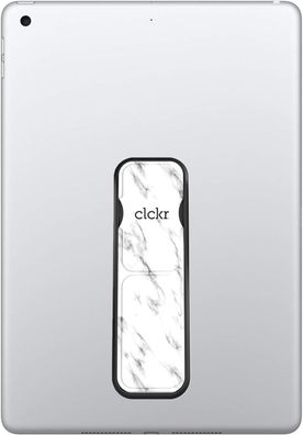CLCKR Universal Stand & Grip Case für Smartphones / Tablets Größe L Weißmarmor