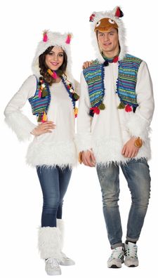 Lama Kostüm Damen Herren Alpaka Tier Zootier Peru Plüschkostüm Karneval Fasching