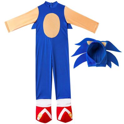 Kinder Sonic Cosplay Kostüm Anime Cartoon Cos Bodysuit Maske Set