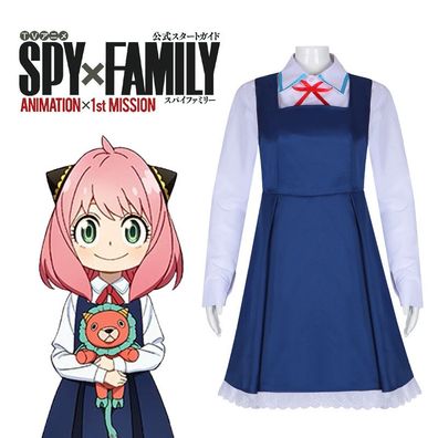 Anime SPY×FAMILY Anya Forger Cosplay Kostüm Damen Shirt Kleid Set