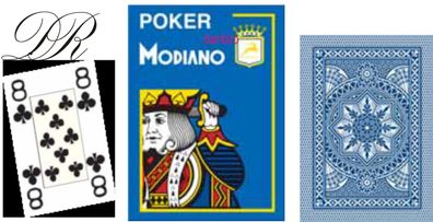 Modiano Spielkarten 481 - Poker Cristallo 4 Index blau