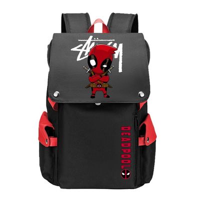 Marvel Deadpool USB Rucksack Co-branded Herren Damen Reise Schultasche 34x21x48