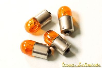 VESPA SET 4x Blinker Birne 12V/10W - Gelb - PK / XL / XL2 - Leuchtmittel Orange