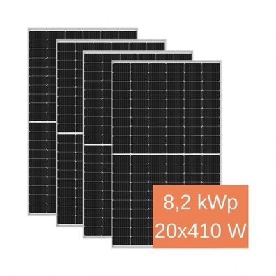 PV Modul 20 x 410 Watt Photovoltaik 8,2 kWp Solarmodul Solaranlage Black Frame