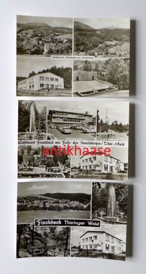 3 DDR Ansichtskarten AK Mehrbild Fischbach FDGB Parkterrasse Bergbühne Thüringenbaud