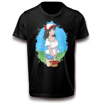 Picknick Anime Mädchen Liebe Lustig T-Shirt 122 - 3XL Baumwolle Fun Japan Geschenkide