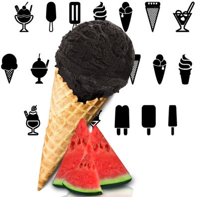 Wassermelone Schwarzes Eis | Eispulver
