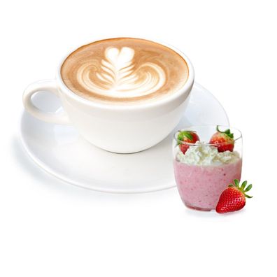 Cappuccino mit Erdbeerjoghurt Geschmack