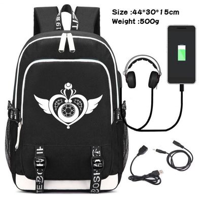 Damen Sailor Moon USB Rucksack Tsukino Venus Backpack Schultasche 44x30x15cm