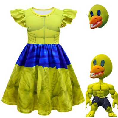 Mädchen Rainbow Friends ROBLOX Yellow Monster Cosplay Kostüm Kinder Kleid Set