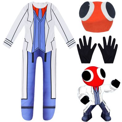 Kinder Rainbow Friends ROBLOX Red Arzt Cosplay Kostüm Lucillia Spiel Bodysuit Overall