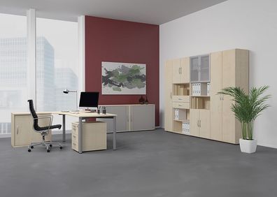 Gera PC-Schreibtisch Bürotisch 4 Fuß Flex Freiform rechts höhenverstellbar 1800x80...