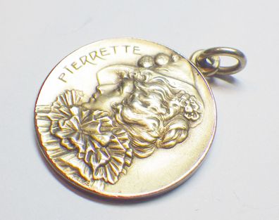Anhänger Silber vergoldet um 1920 Pierrette Uhrkette Charivari