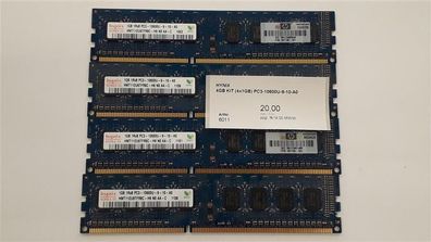 4GB Arbeitsspeicher Kit (4x1GB) PC3-10600U-9-10-A0, Teilenummer HMT112U6TFR8C-H9
