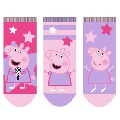 Peppa Pig - Baby Sneaker Socken für Mädchen 3er Pack pink/ rosa/ lila