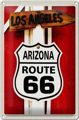 Blechschild 30 x 20 cm Route 66 Arizona Tafel Wegweiser nach Los Angeles