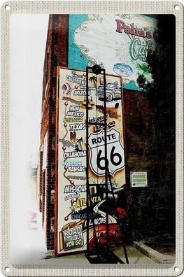 Blechschild 30 x 20 cm Route 66 Palm`s Cafe