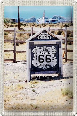 Blechschild 30 x 20 cm Route 66 Wegweiser California