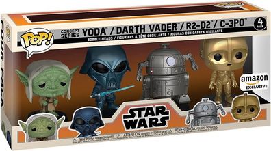 Star Wars - Concept Series Yoda Darth Vader R2-D2 C-3Po 4 Pack Amazon Exclusive