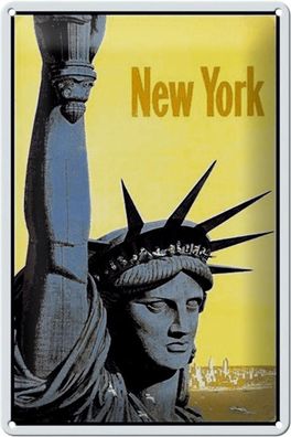 Blechschild Retro 20x30 cm New York Statue of Liberty Deko Schild tin sign