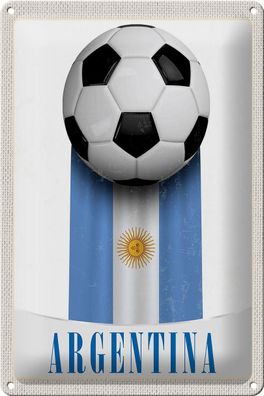 Blechschild Reise 20x30 cm Argentinien Flagge Fußball Urlaub Schild tin sign