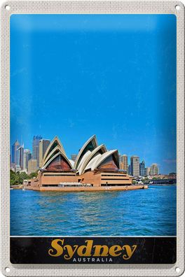 Blechschild Reise 20x30 cm Sydney Australien Oper Haus Urlaub Schild tin sign