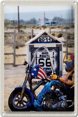 Blechschild Reise 20x30 cm Amerika Route 66 Biker California Schild tin sign