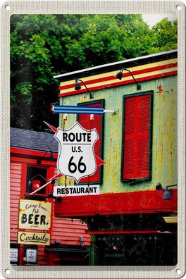 Blechschild Reise 20x30 cm Amerika Route 66 Restaurant Chicago Schild tin sign