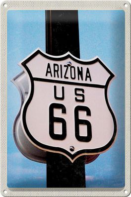 Blechschild Reise 20x30 cm Amerika USA Arizona Straße Route 66 Schild tin sign