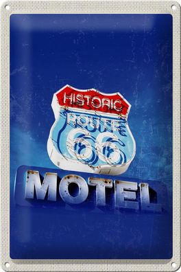 Blechschild Reise 20x30 cm Amerika USA Route 66 Historic Motel Schild tin sign