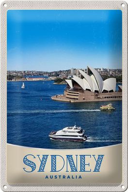 Blechschild Reise 20x30 cm Sydney Australien Meer Schiff Yacht Schild tin sign