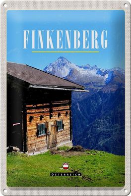 Blechschild Reise 20x30 cm Finkenberg Natur Haus Berg wandern Schild tin sign