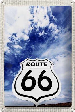 Blechschild Reise 20x30 cm Amerika USA Straße Route 66 Himmer Schild tin sign