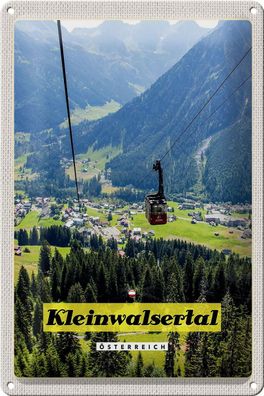 Blechschild Reise 20x30cm Kleinwalsertal Österreich Gondel Natur Schild tin sign