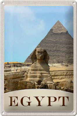 Blechschild Reise 20x30 cm Ägypten Afrika Pyramide Wüste Urlaub Schild tin sign