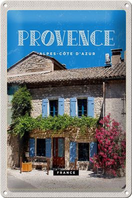 Blechschild Reise 20x30 cm Provence alpes-cote d´azur Altstadt Schild tin sign