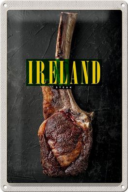 Blechschild Reise 20x30 cm Irland Irisches Anbus Tomahawk Steak Schild tin sign