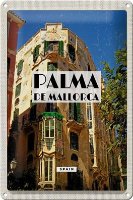 Blechschild Reise 20x30 cm Palma de Mallorca Spain Altstadt Deko Schild tin sign