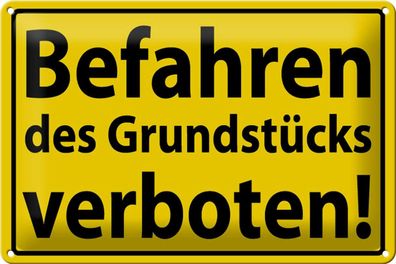 Blechschild Warnschild 30x20cm Befahren Grundstück verboten Deko Schild tin sign