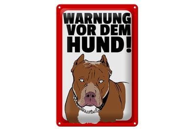 Blechschild Achtung 20x30 cm Warnung vor dem Hund Metall Deko Schild tin sign
