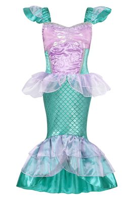 Mädchen Little Mermaid Ariel Cosplay Kostüm Kinder Anime Cute Princess Kleid