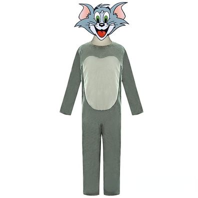Kinder Tom and Jerry Cosplay Kostüm Cartoon Katze Maus Bodysuit mit Maske