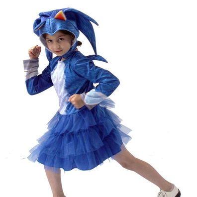Kinder Sonic Cosplay Kostume Kleid mit Kopfbedeckung Mädchen Leistung Party Skirt