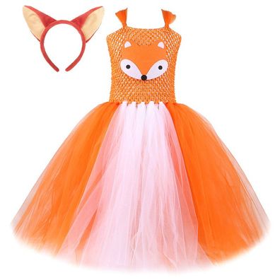 Mädchen Zootopia Nick Fox Cosplay Kostüm Mesh Princess Langes Kleid Hairband